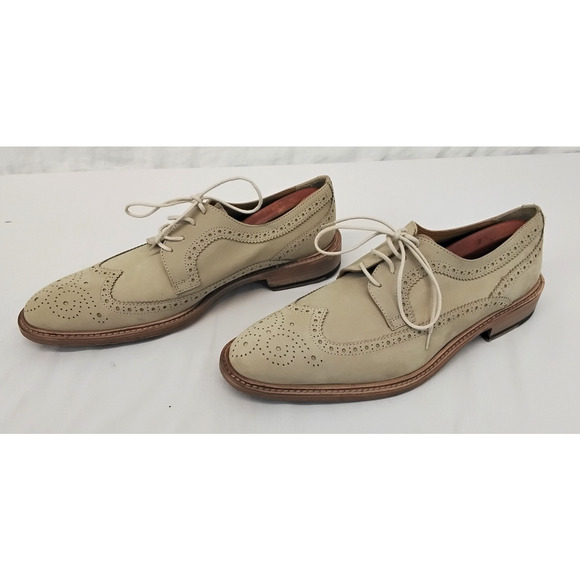 John W. Nordstrom Lucas Dress Shoes Men\'s Size 9M Sand Suede w/ Dust Bag #W4334